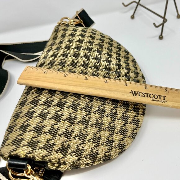 Cahres & Heka  Designer Crossbody Houndstooth Print Canvas Bag - Picture 11 of 14